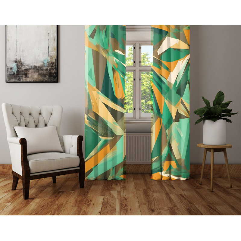 Semi Sheer Curtain Pair, 20" W x 52" L