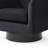Everett Applewold Upholstered Black Velvet Swivel Barrel Chair with Solid Wood Base-1176152738