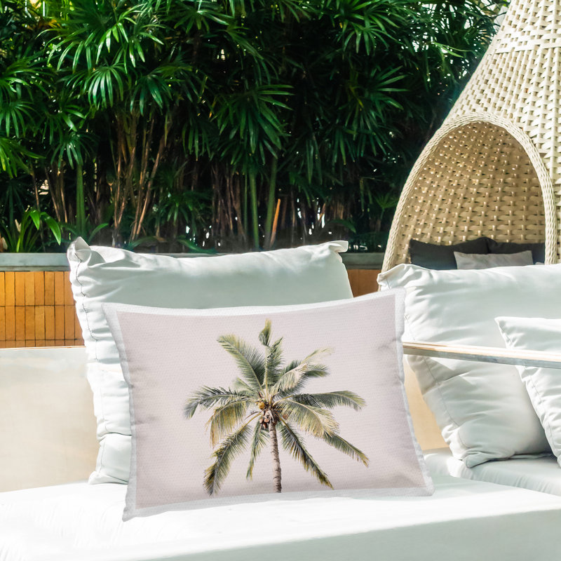 Coussin Palm, Beige Landscape & Nature 45, Rectangle H 14 po x l 20 po