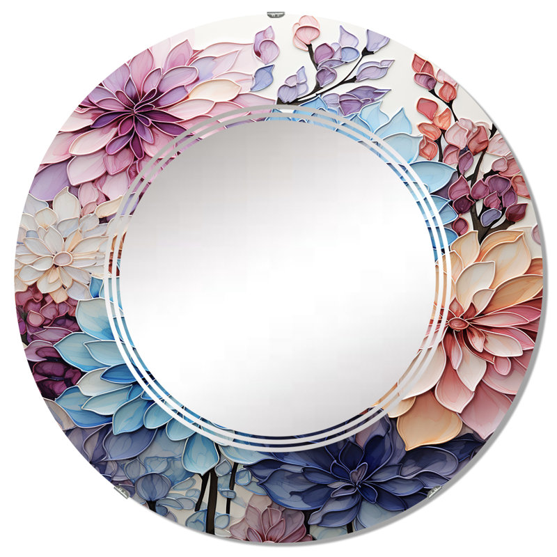 Portsea - Miroir mural moderne rond, 32 po x 32 po