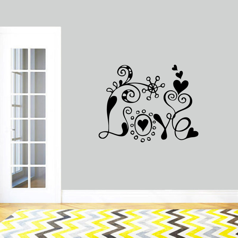 Text & Numbers Non-Wall Damaging Wall Decal, Black