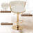 George Set of 2 Bar Stools with Woven Velvet Upholstered Backrest, Height Adjustable Counter Stools, Swivel Kitchen Stools for Kitchen Island, Bar, White-525249085-483712910
