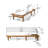 Chaise Lounge For Outdoor- Mesh And Acacia Wood-580912457-580912456