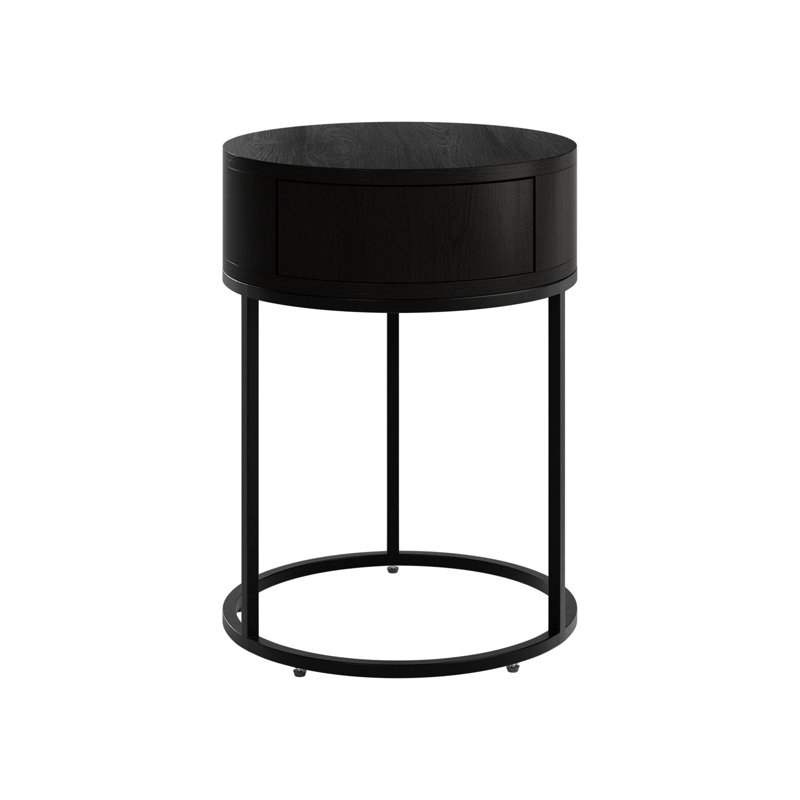 Heredia 45cm W Bedside Table, Black