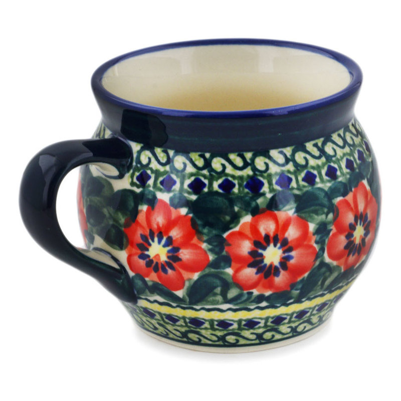 Tasse à bulles en grès poli 16 oz - Poppies All Around
