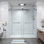 Porte de douche opale Mirage MCOCOD l 66-72,75 "x H 72" à double fermeture sans cadre avec verre transparent 3/8 "(10mm)