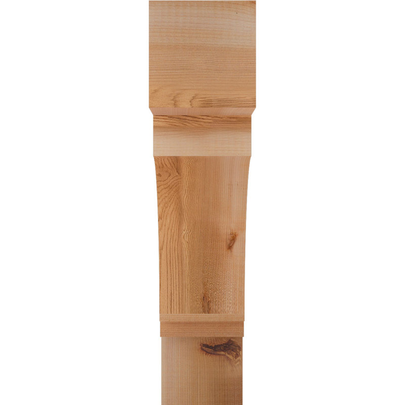 Support lisse en bloc de cèdre rouge occidental l 3 1/2 po x P 18 po x H 18 po, Cèdre rouge de l'Ouest (lisse)