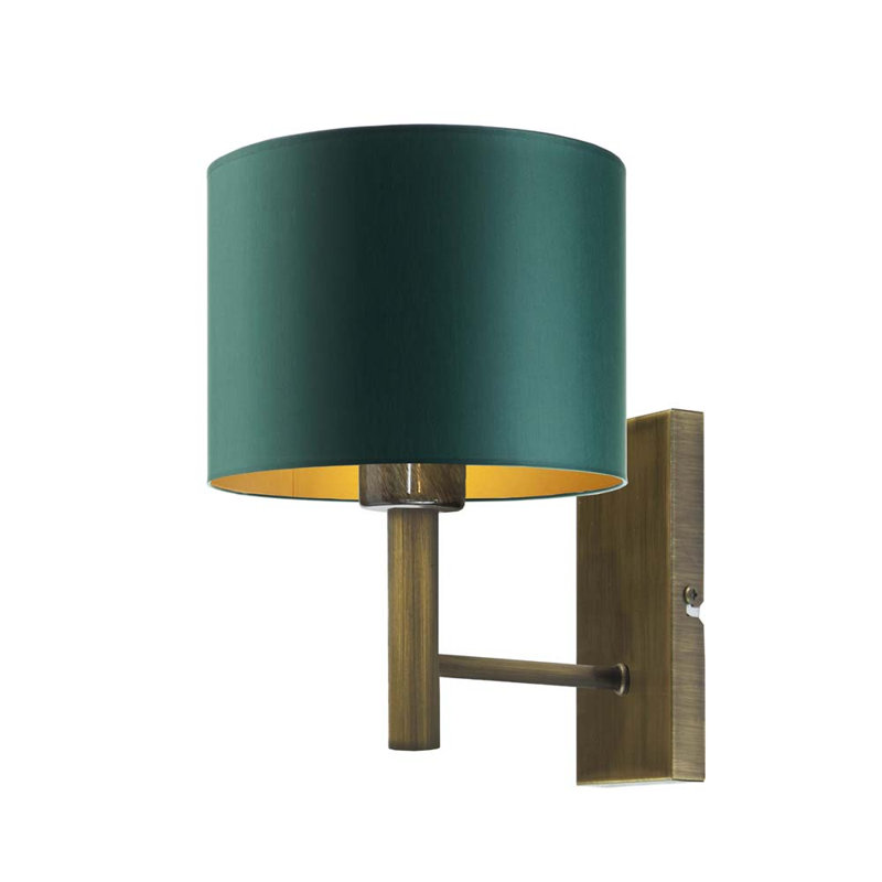 Woodhouse Steel Armed Sconce, Emerald, Gold