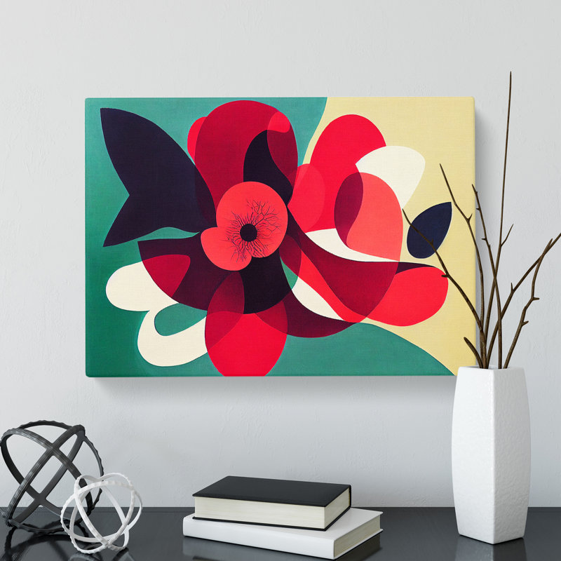 Enlightened Abstract Flowers - Wrapped Canvas, 35cm H x 50cm W x 3cm D