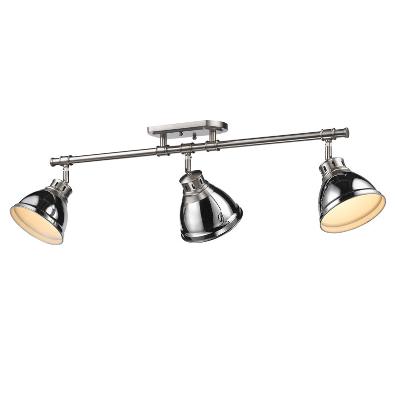 Bryannah 3-Light Semi-Flush - Track Light, Pewter, Chrome
