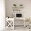 Bureau d'ordinateur en L avec pieds en X Lavish Home, blanc-2091830151