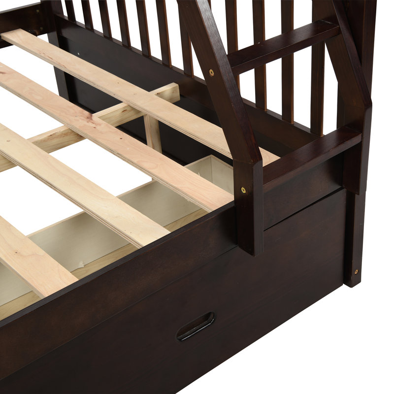Twin Over Full Stairway Bunk Bed, Expresso
