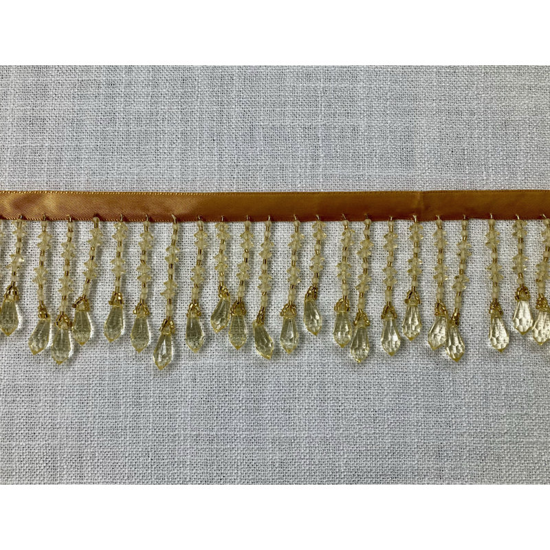 Crystal Beaded Fringe Trim 3" Width 