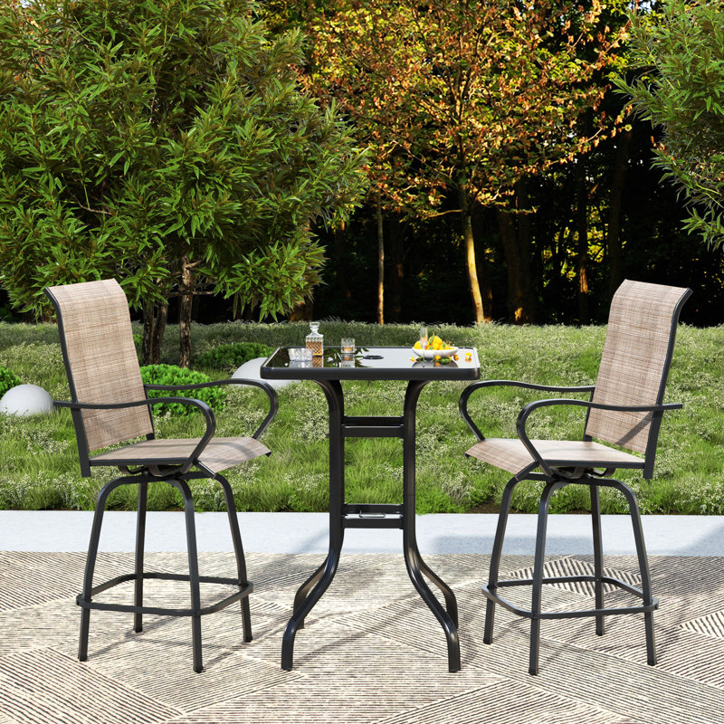 Metal Bar Set with Stools