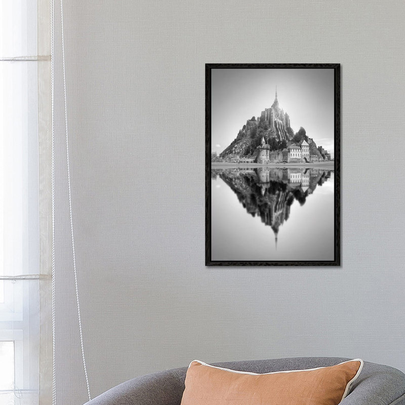 Mont Saint-Michel II by Ben Heine - Floater Frame Print on Canvas, Black Framed Canvas, 66.04 cm H x 45.72 cm W