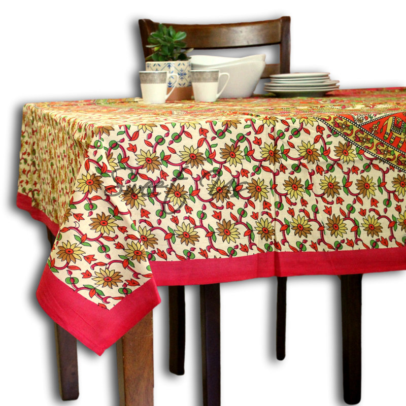 Nappe en coton rectangulaire, Rouge