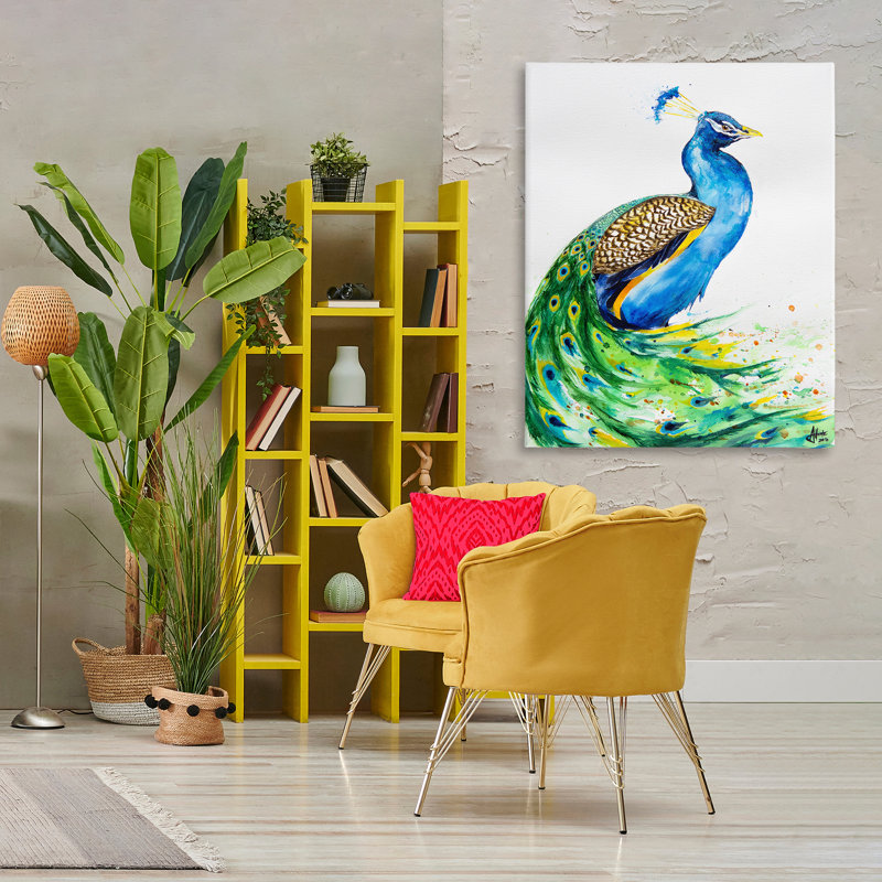Toile Aphrodite Peacock Portrait, conception de Marc Allante, H 48 po x l 36 po