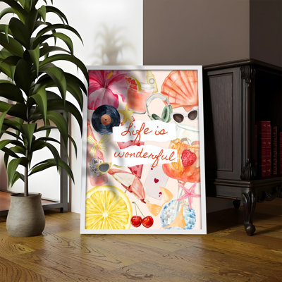 Z Studio Positif «Life is Wonderful», art mural, affiche inspirante, impression d'art mural