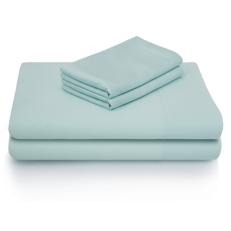Kera Rayon from Bamboo Sheet Set, Blue, Split King Sheet Set with 2 Pillowcases