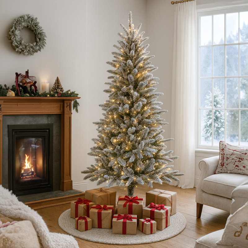 Frosted White LED Light Up Christmas Tree SX3601, 5.91' H