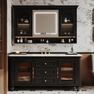 Simple medieval style bathroom cabinet
