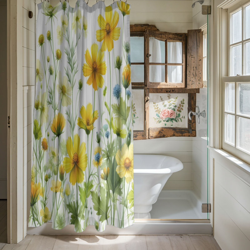 Rideau de douche 1 pièce Wild Meadows, H 74 po x l 71 po