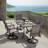 Patio 7-Piece Textilene Dining Set with Umbrella Hole, Swivel Chairs-765109608