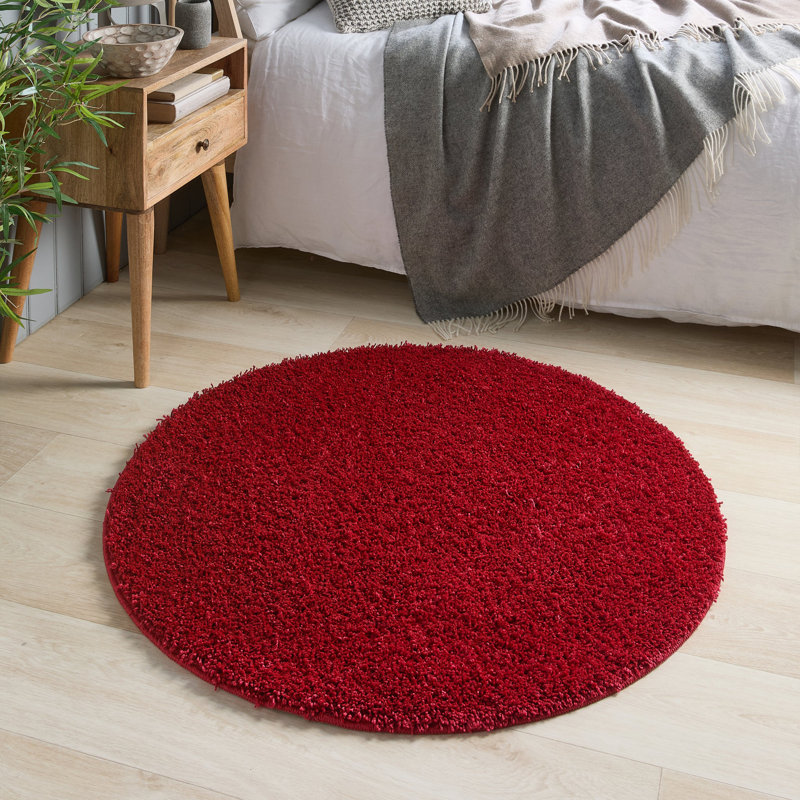 Solid Colour Machine Tufted Area Rug, Round 100 cm