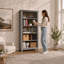 Bibliothèque en bois de pin massif Albrecht-104817406
