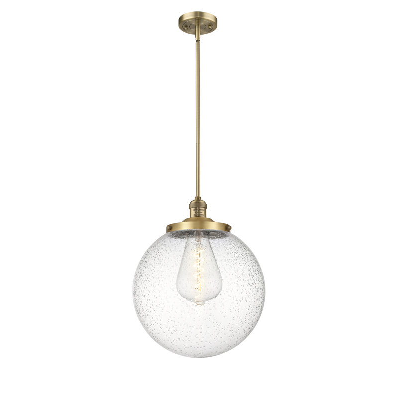 Luminaire suspendu simple à 1 lumière Frederick, Laiton brossé, Grainé