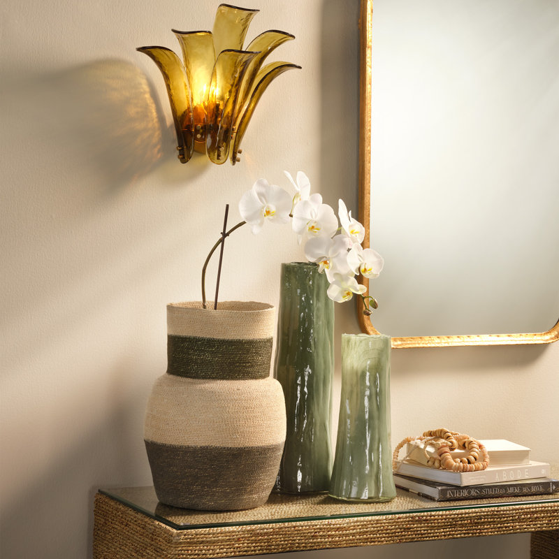 Butterfly Seagrass Basket, Taupe, Green