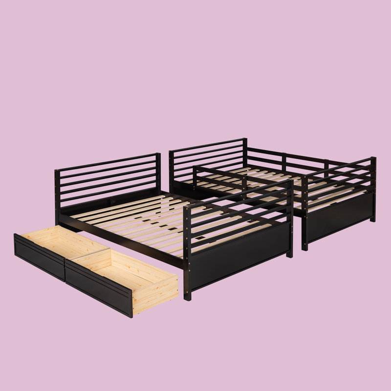 Fedro Kids Twin Bunk Bed, Brown
