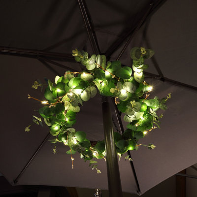 Faux Lighted Eucalyptus 50cm Wreath