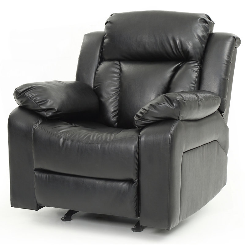 Élégant fauteuil inclinable rembourré noir, Noir