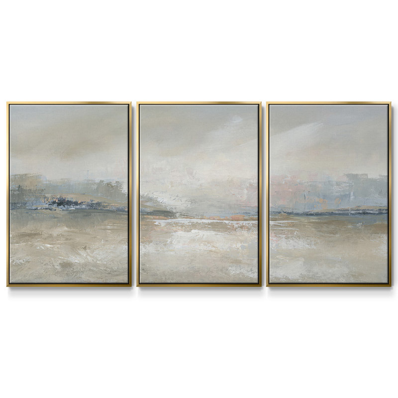 Horizon Haze - Toile encadrée à pièces multiples - 47276C, H 36 po x l 75 po x P 2 po, Encadrement doré