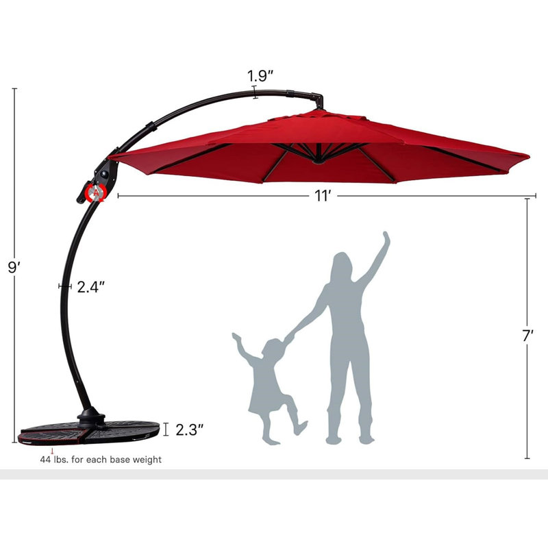 Harishan 19.29'' Cantilever Umbrella, Red