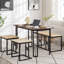 Ensemble de table de salle à manger Natylee 5 pièces avec table, banc, 2 tabourets et petite table de cuisine en rotin tissé avec coussins pour 4 cuisines en métal-172759644
