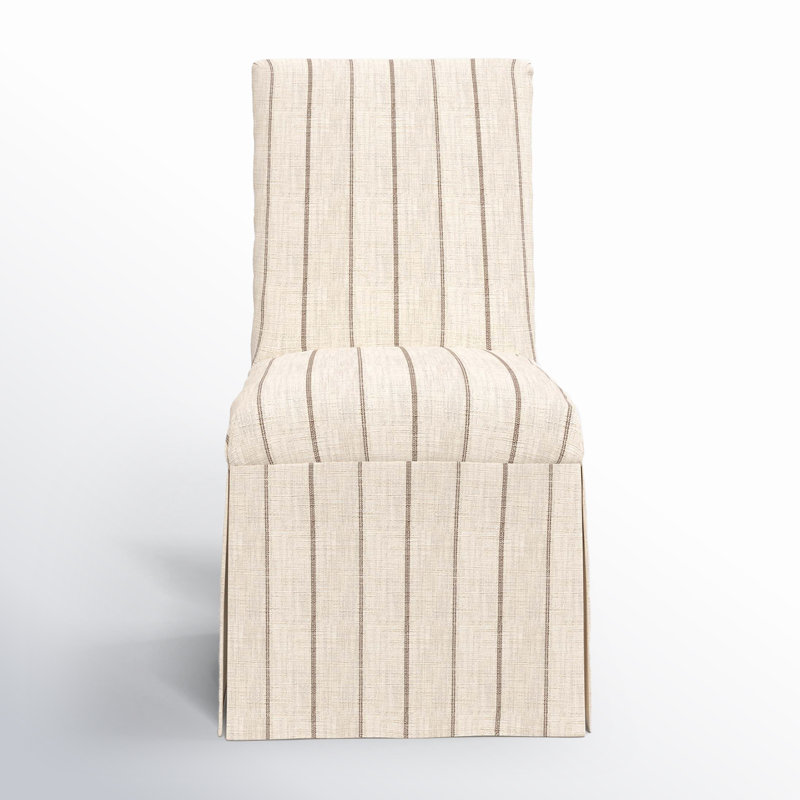 Ivanka Cotton Parsons Chair, Fritz Charcoal Stripe