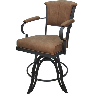 Vinyle brun pacane sur fond gris - assise 24 po