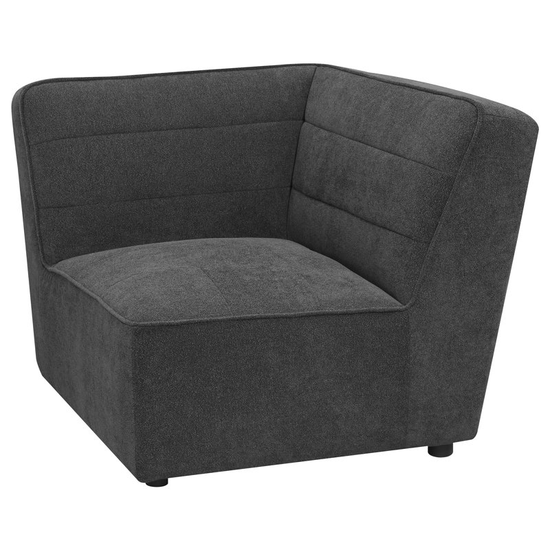 Chaise d'angle rembourrée Erwin, Tissu chocolat noir