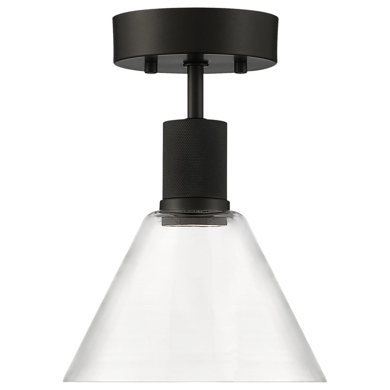 Port Nine Glass Semi Flush Mount, Matte Black