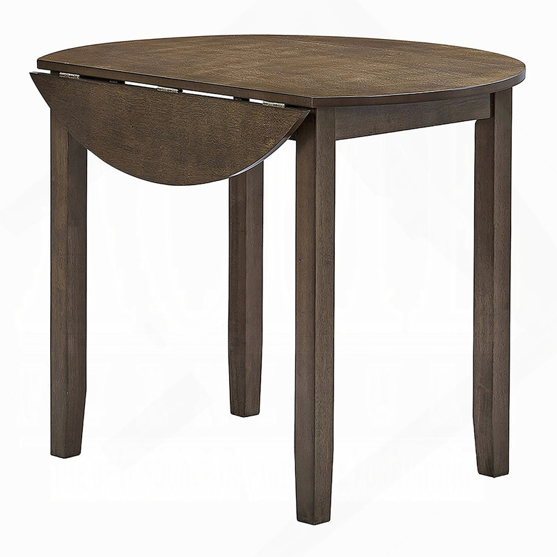 Table de salle à manger ronde en noyer avec abattants 1 pièce