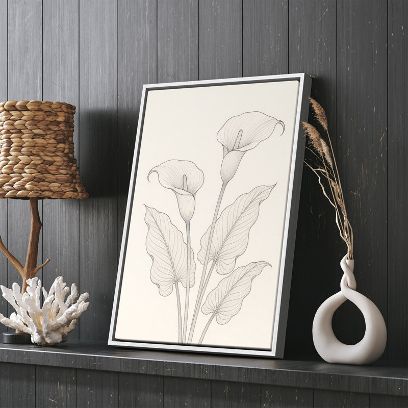 Art mural encadré, rétro, antique, classique pour chambre à coucher , H 24 po x l 16 po, Blanc