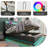 King Size Upholstered Bed, 360 Surround LED Function, Buttons/Apps/Remote Control, Hydraulic Storage Bed With USB Type-C Charging, Black, PU-1374292284-1374292282