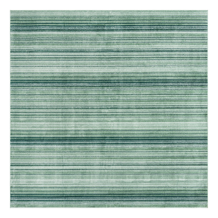 Osteen Striped Green/Gray Area Rug