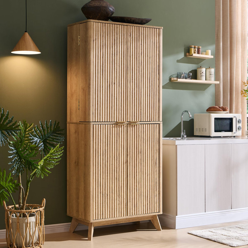 Armoire de cuisine, armoire de rangement de 72 po de hauteur, Gris foncé