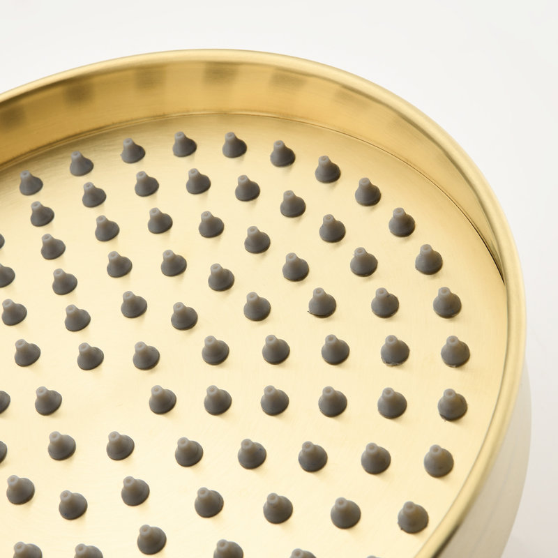 Dual Shower With Handheld - 8" Rainfall In Brushed Gold & Slide Bar, Brushed Gold