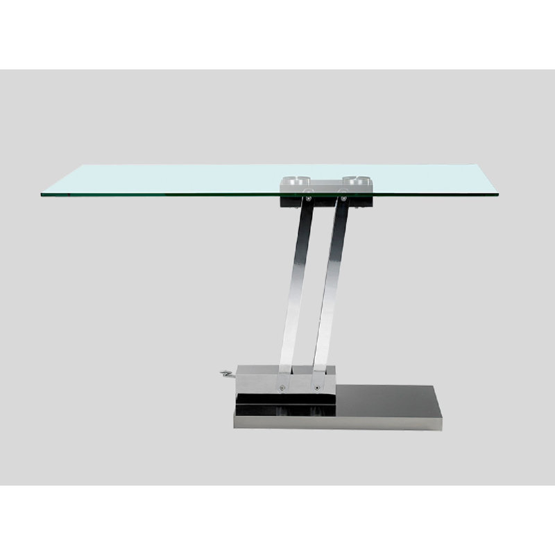 Glass Top Metal Base Dining Table