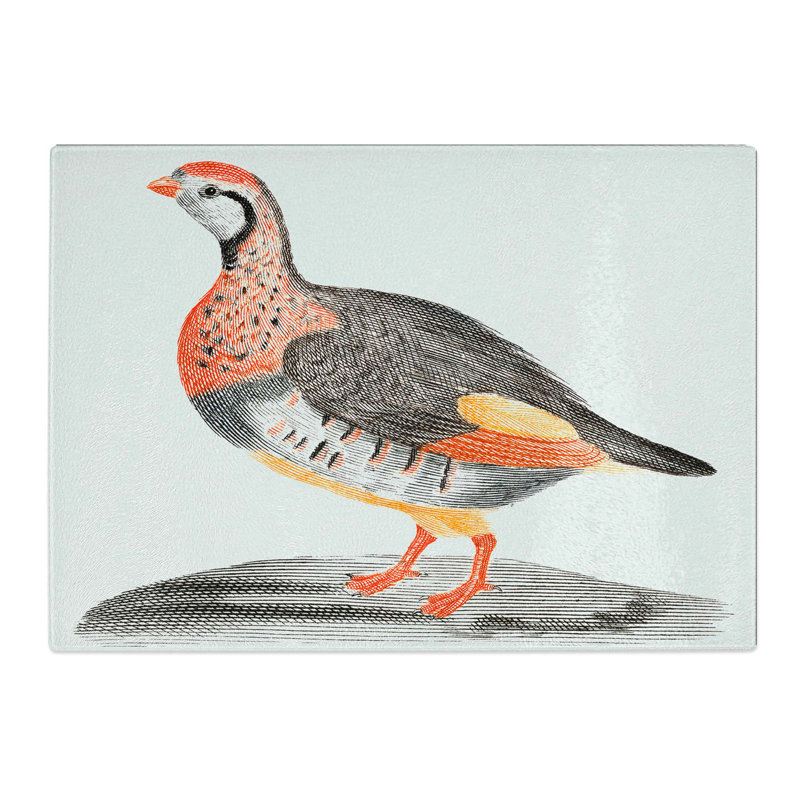 Tempered Glass a Partridge Chopping Board, 39 cm W x 28.5 cm L