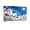 Noël, père Noël, renne, traîneau, lune, nuages, oiseaux, ciel nocturne, ensemble de 3 impressions sur toile